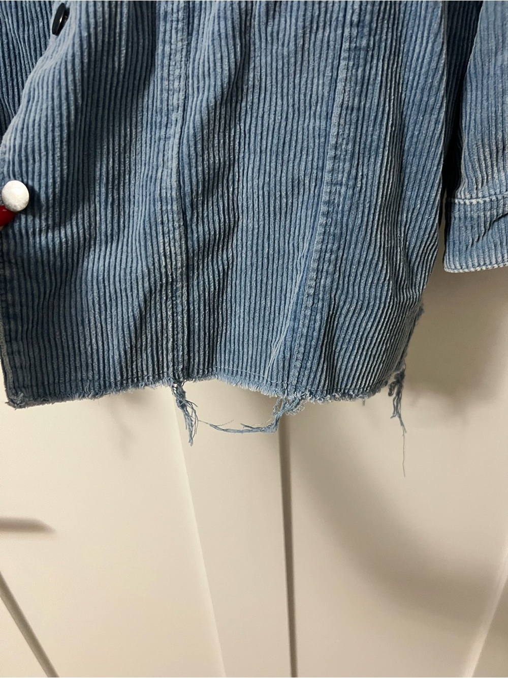 Blue Denim Like Corduroy Oversized Jacket Shacket - Picture 3 of 6